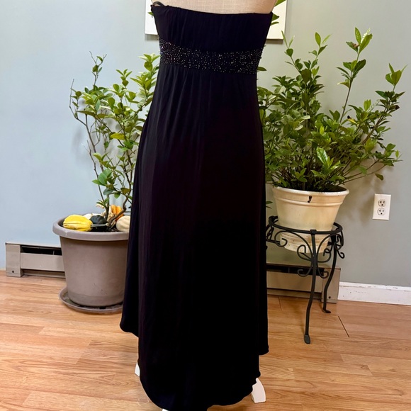 NEW Laundry by Shelli Segal Dress Formal Black Strapless Empire Waist Beaded 6 - Picture 4 of 7